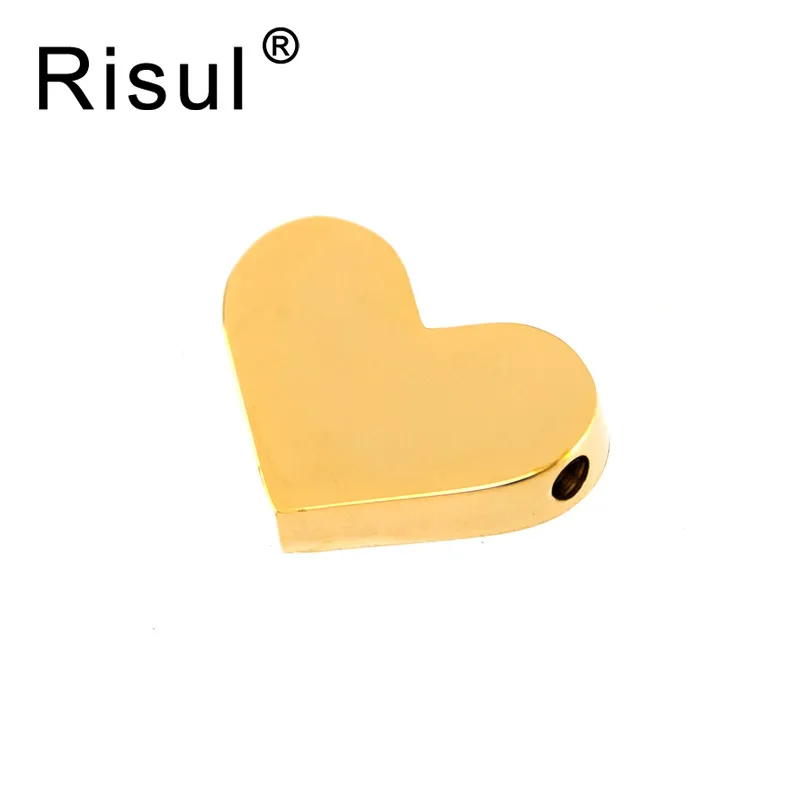 

Risul slide heart 2mm drilled hole 2 styles pendant Women jewelry Stainless steel necklace pendants mirror/brush polished 50pcs