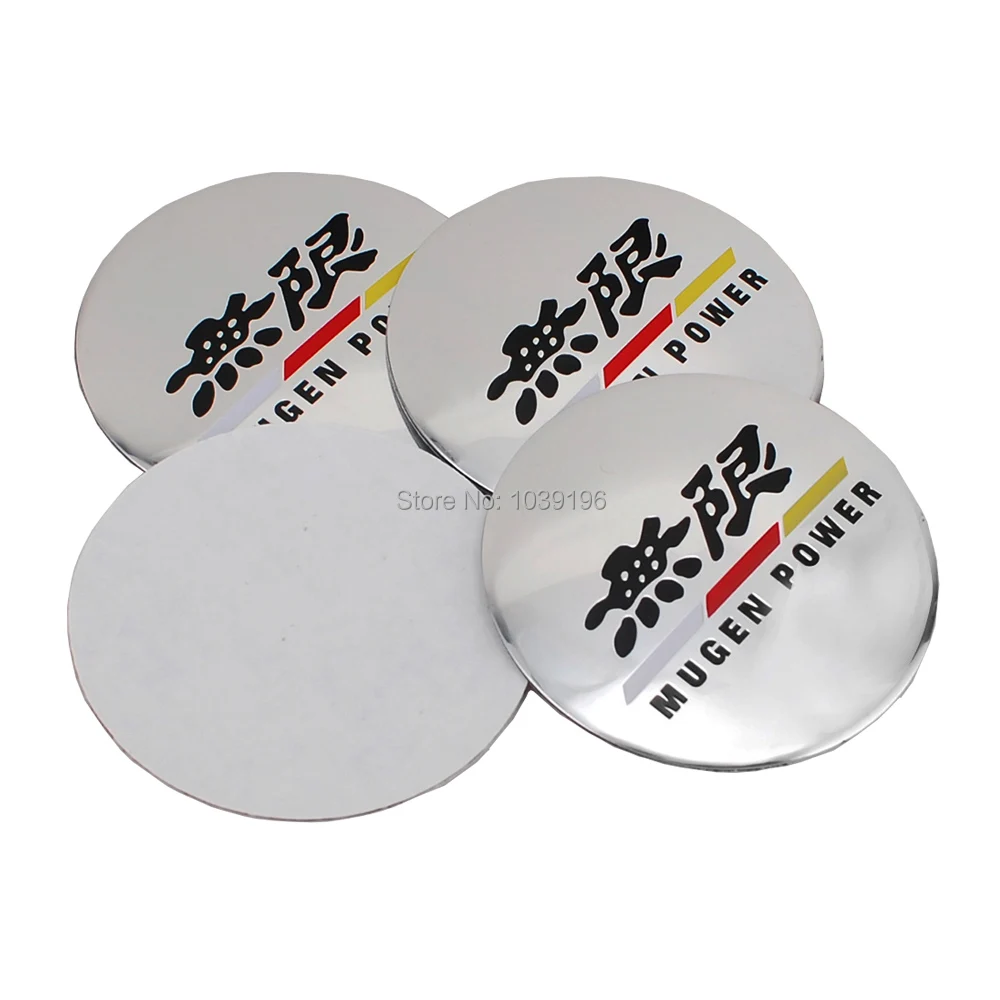 4 x Car Styling 3D Metal Aluminium Alloy Wheel Center Cap Stickers Wheel Hub Cap Decals Emblems Badges for Mugen Power