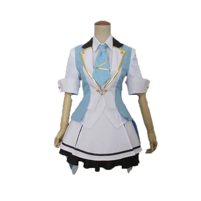 AKB0048 Oshima Yuko Cosplay Costumes Blue and White Lolita Dress Christmas Suit Uniform customized