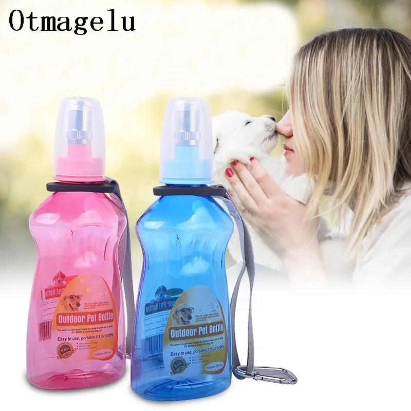 Pet Dog Water Bottle 250ml Portable Dog Water Bowl Kettle Pet Outdoor Travel Drinking Water Feeder Cute Storage Water Container