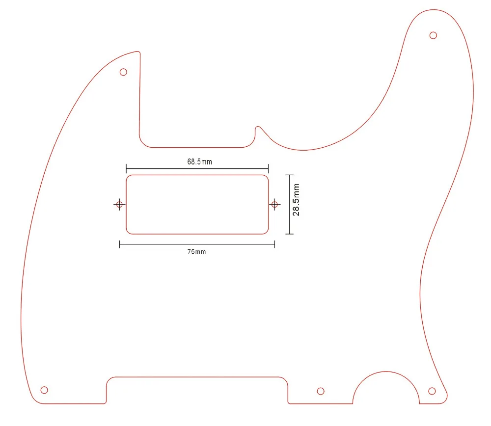 Pleroo Custom Guitar Parts - For 5 holes Esquire tele With BP Mini Humbucker Pickup Scratch Plate