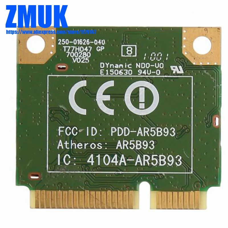 Atheros AR5B93 802.11b/g/n 300Mbps Half MINI PCI-E Wireless WiFi Card