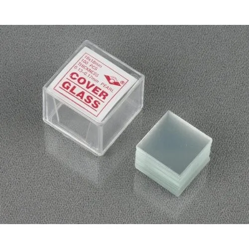 AmScope 100pc Pre-Cleaned Microscope Glass Cover Slides Coverslips 18mmx18mm Square CS-S18-100