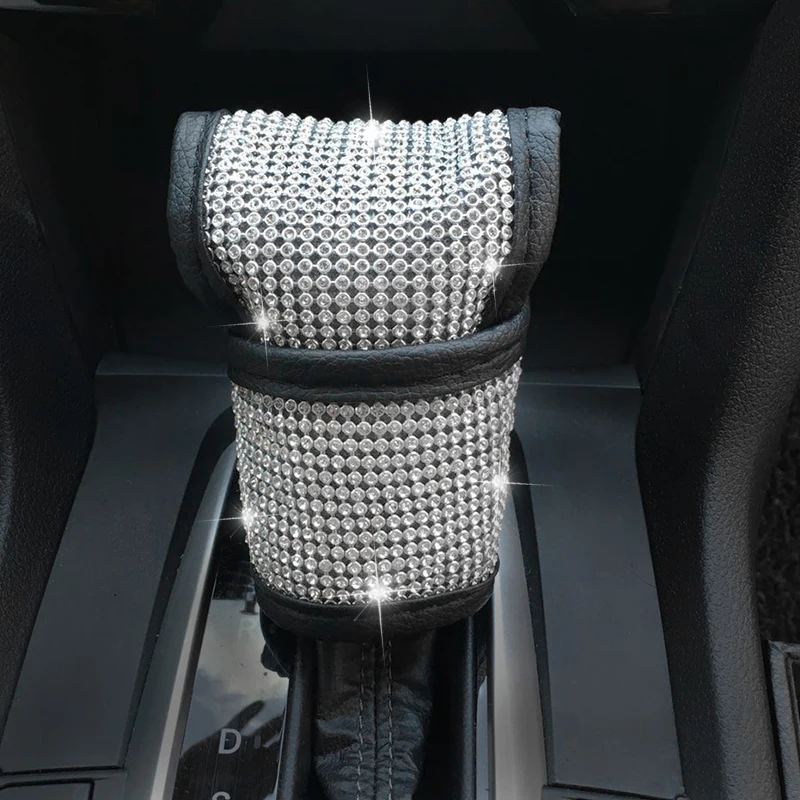 Bing Bling-funda brillante para volante de coche, de cuero PU, con diamantes de imitación de cristal, accesorios para automóviles