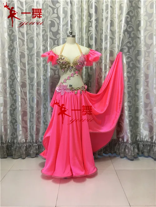 Bellydance oriental Belly Indian gypsy dance dancing costume costumes clothes bra belt chain scarf ring skirt dress set suit 226