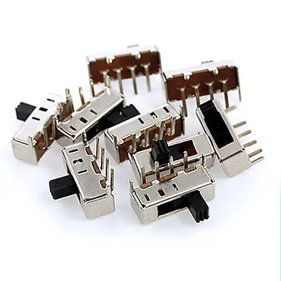 100 Pcs  5mm High Side Knob Panel PCB 4 Pin 3 Position 1P3T SP3T Slide Switch Side Knob 0.5A 50V DC SS13F24