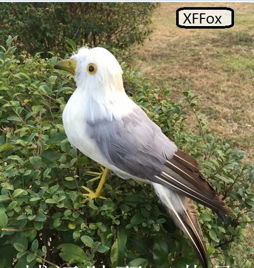 big real life gray seagull model foam&feather standing seagull bird gift about 35cm xf0019