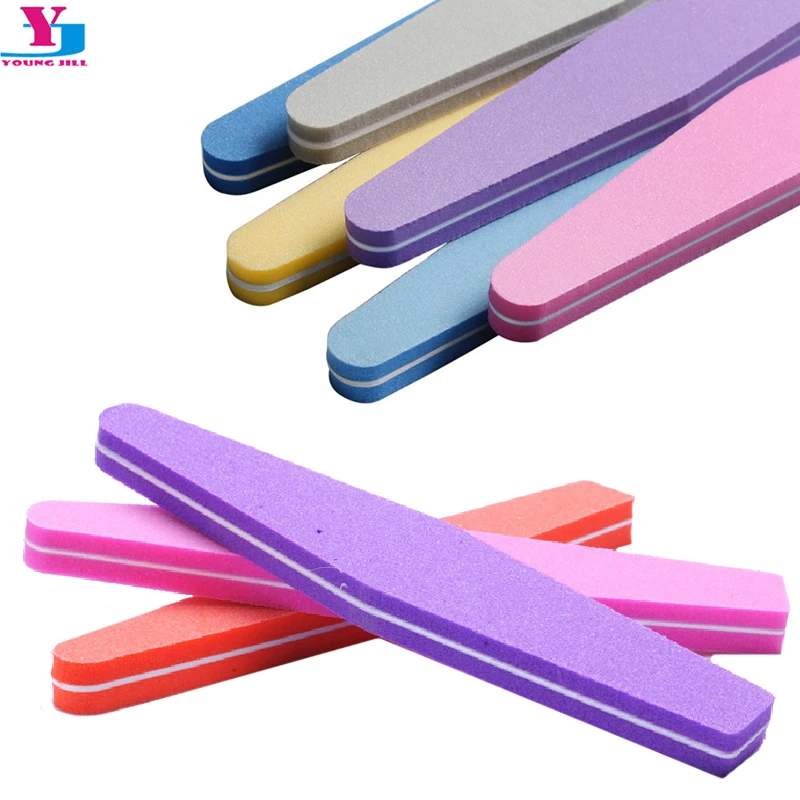 50Pcs Sponge Sanding Double Side Washable 100/180 Nail Buffers Files Salon Manicure Set UV Gel Polisher Manikur Tools Wholesale