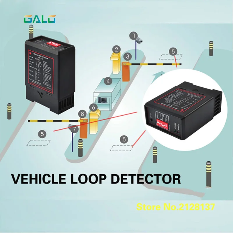 Imagem -06 - Porta Automática Indutiva do Detector do Laço do Único Canal e Porta da Barreira Controlador do Laço Contadores de Tráfego Dc12v Dv24v 110v 220v