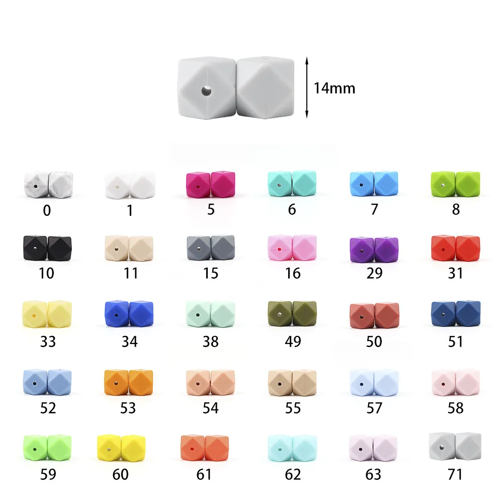 BOBO.BOX 20pcs Silicone Beads 14mm Baby Teething Teether Bead Food Grade Nursing Perle Silicone Baby Toy DIY Pacifier Accessory