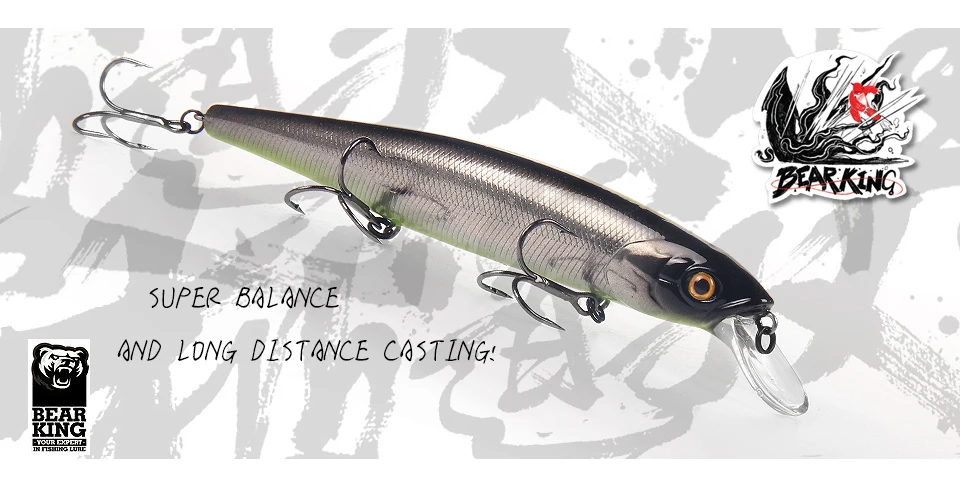 M128 BEARKING Perfekte Aktion, 19 Farben für künstliche Angelköder, Köder, 128 mm, 23 g, hängende Minnow-Wobbler, Kurbelköder – Detail 5