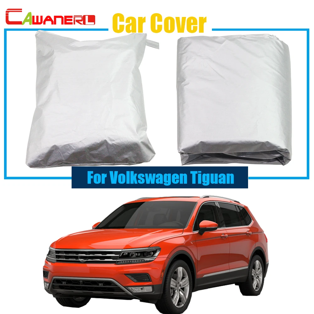 

Cawanerl Gray Car Cover Outdoor Rain Sun Snow Resistant Anti UV Scratch Cover For Volkswagen Tiguan