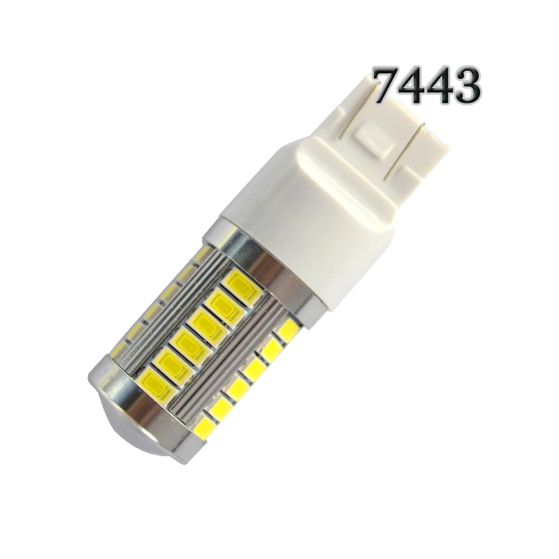 50pcs T20 7443 Strobe flash 33 SMD 5630 LEDW21/5W 7440 Rear Reverse Bulbs Tail Brake lights Parking Bulbs White Red Yellow