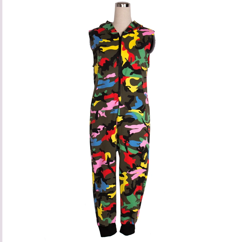 New fashion Hip Hop Dance Costume performance wear European loose leopard harem jazz jumpsuit Camouflage  one piece Pants