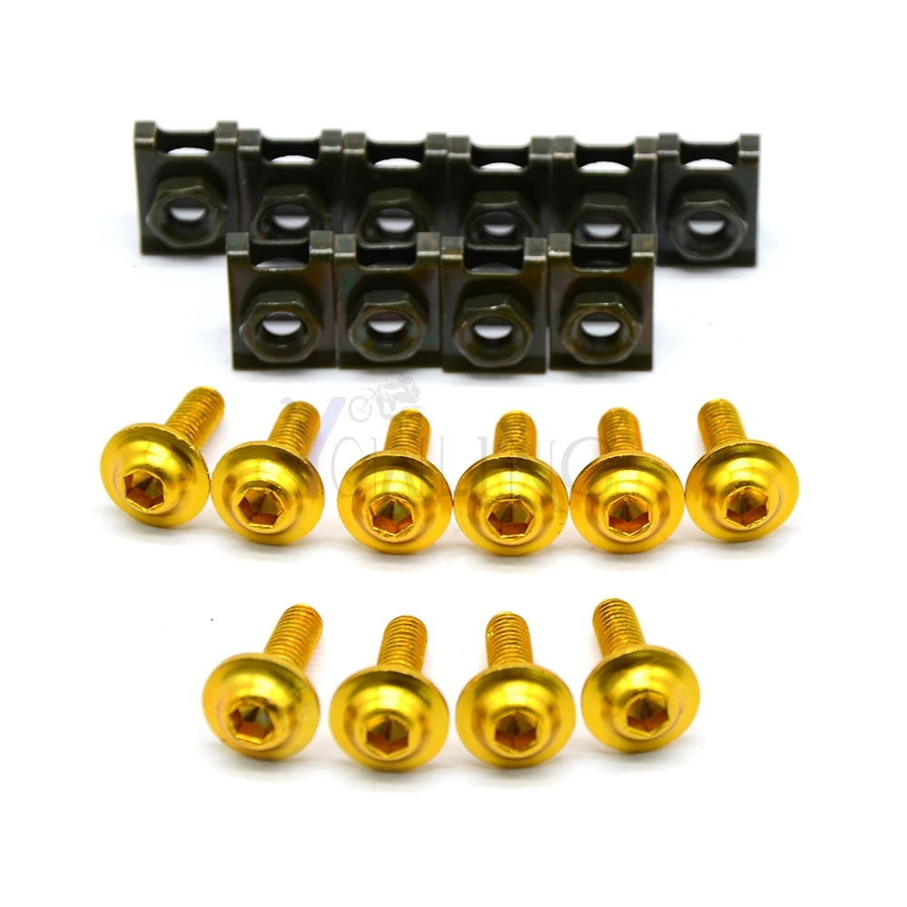 

For 1190 1190R RC8 Motorcycle Accessories 6mm/8mm/10mm Fairing body bolts stand screws Gold color 640 LC4 Supermot r3