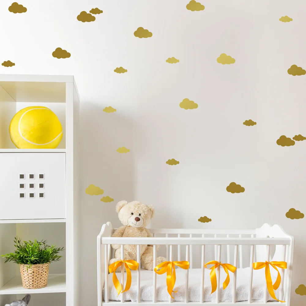 48pcs Cartoon Cute Clouds Wall Stickers For Kids Child Rooms Boys Girls Gifts Art Mural Wardrobe Decoration Vinyl Wall Decals