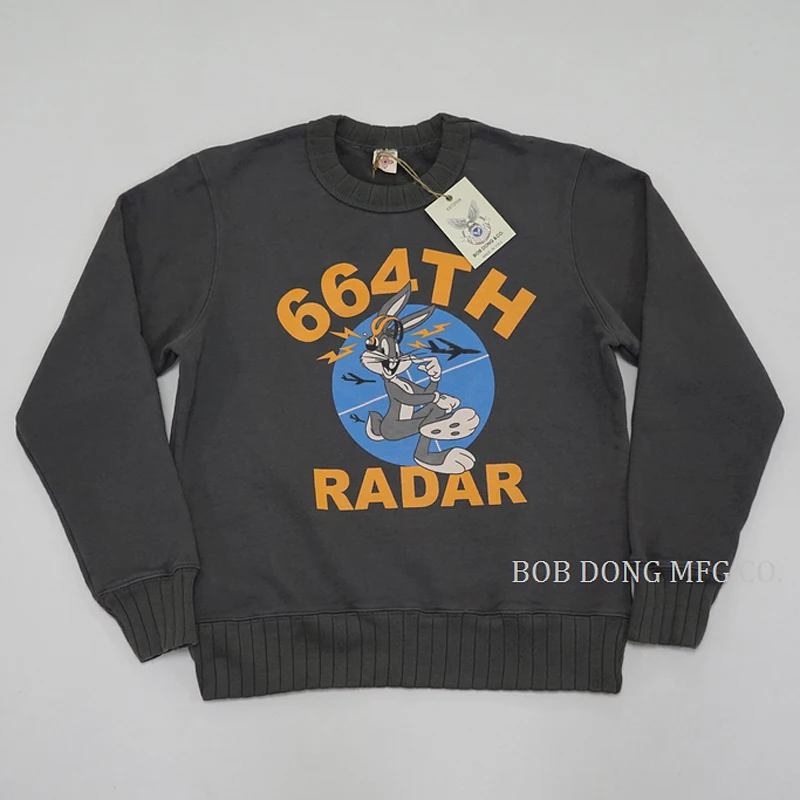 BOB DONG 664TH Radar Sage Bugs Bunny Crewneck Sweatshirt Vintage Men\'s Pullover