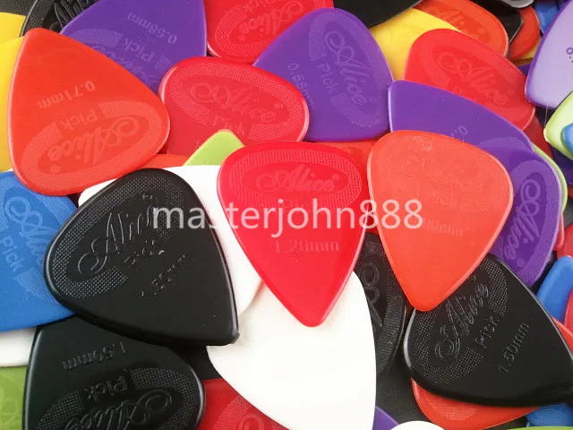 Lots of 50pcs Alice Projecting Nylon Electric/Acoustic Guitar Picks 6 Thickness Assorted