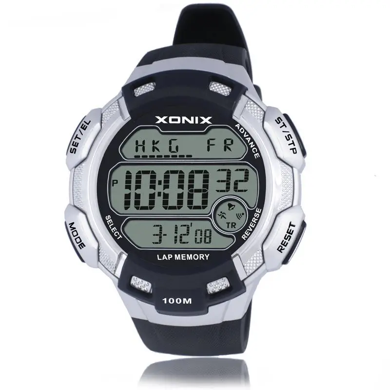 

GOLDEN Big Dial Digital Swim Diver Waterproof 100m Hourly Chime Alarm World Multiple Time Zone Outdoor Sports Watch CQ