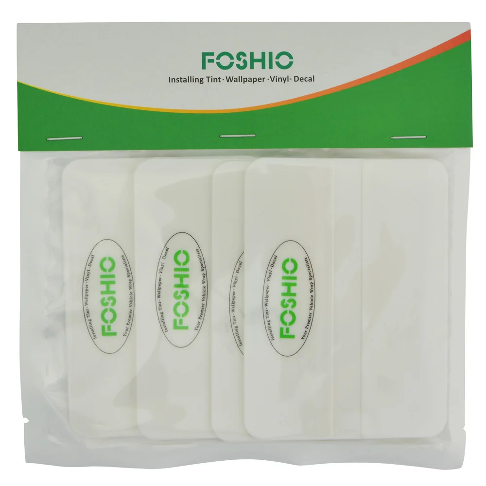 FOSHIO 4pcs White Card Squeegee Car Wrap Tools Scraper 10*7.3cm Window Tint Tools Auto Glass Cleaning Tools Vinyl Film Wrapping