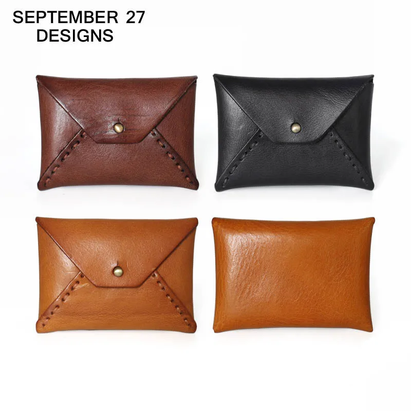 

New Fashion Vintage Coin Purses Genuine Leather Luxury Handmade Business Card Case Credit Card Wallets Retro Mini Money Pouch