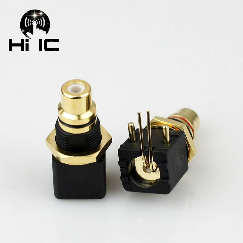 2つの銅メッキ銅製hifiコネクタ,端子台,コネクタ,90度溶接プレート,rca,メス