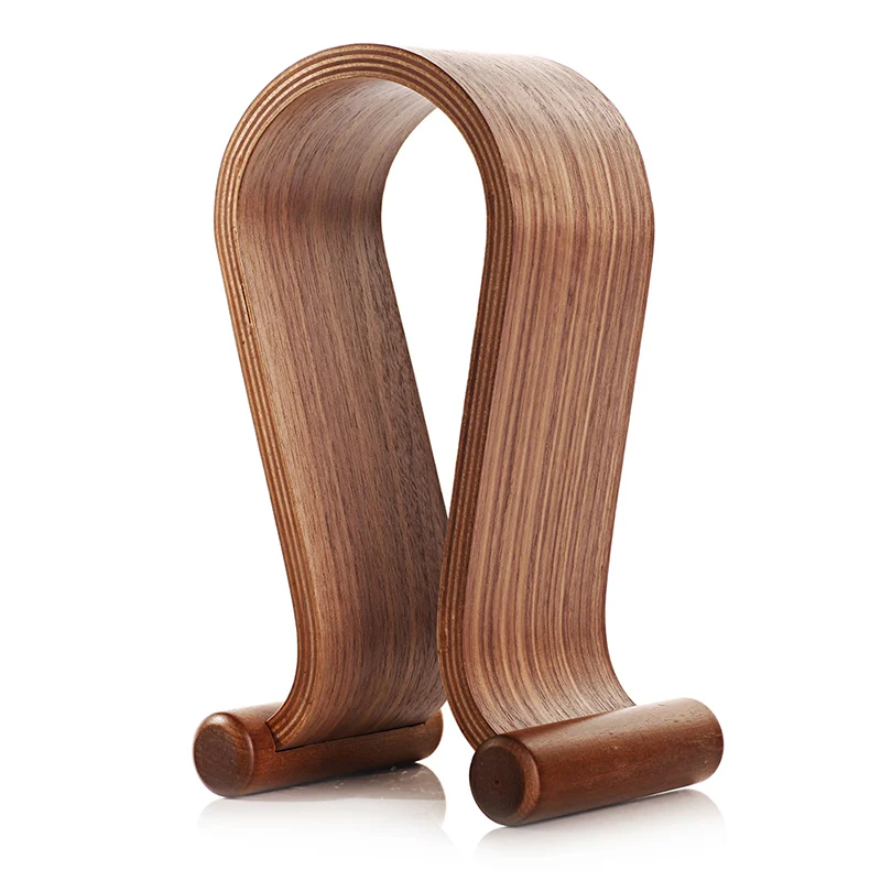 Soporte de madera en forma de Omega para auriculares, 1 pieza de exhibición de auriculares de madera para auriculares de Grado A K G Sennhei Sony de gran tamaño