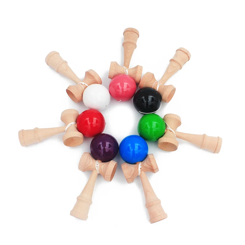 Kostenloser Versand Holz Spielzeug Outdoor Sport Spielzeug Ball Kendama Ball PU Farbe 18,5 cm Saiten Professionelle Erwachsene Spielzeug Freizeit Sport