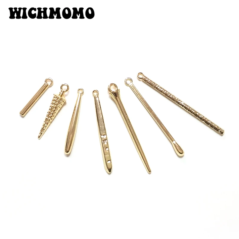 New Fashion 10 Pieces 7 Styles Zinc Alloy Aciculiform Slender Long Charms Pendants for DIY Jewelry Accessories