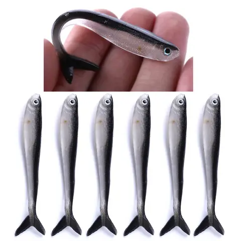 Silicone Fishing Lures 80mm 2.2g 10pcs HENGJIA