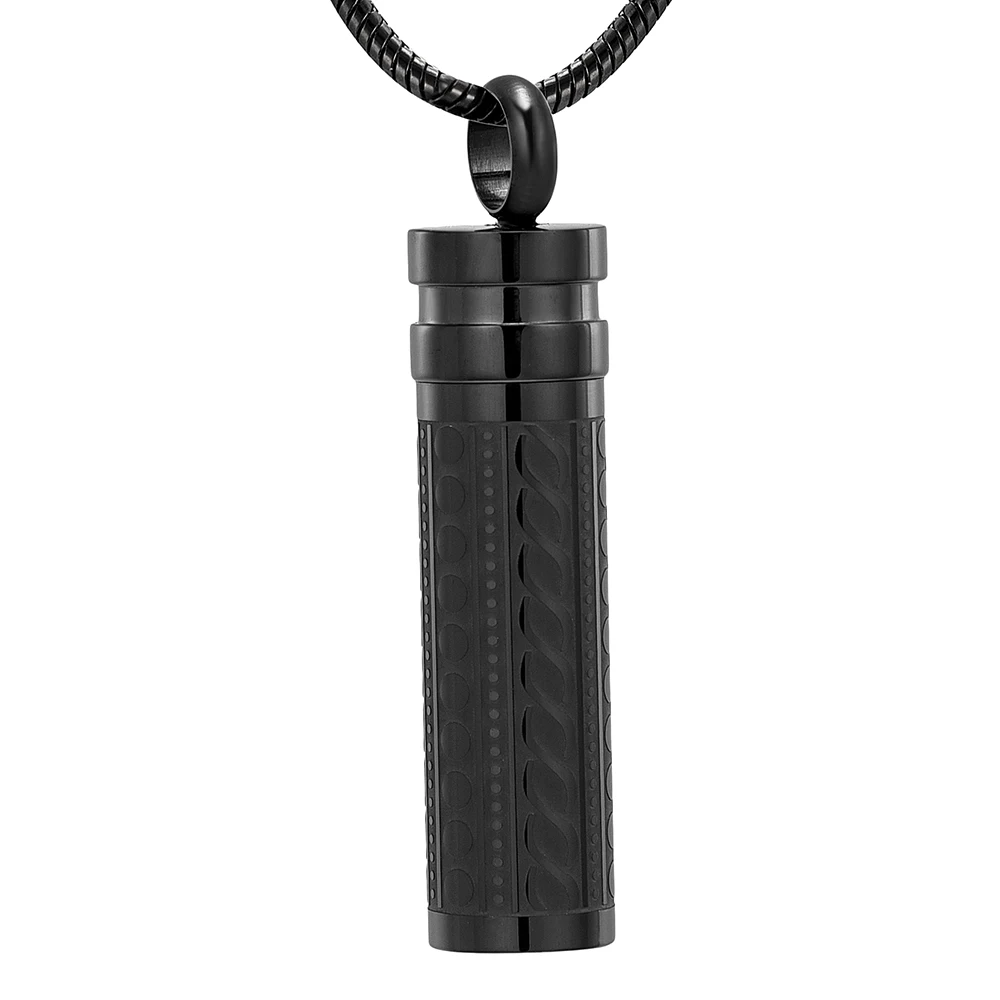 IJD11942 Cylinder Cremation Jewelry Hold Human/Pet Funeral Ashes Keepsake Pendant Memorial Urn Neckalce Holder