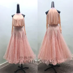 costume ballroom dance competition women girl standard wettbewerb long sleeve dress High Quality Cheap Stage Dress