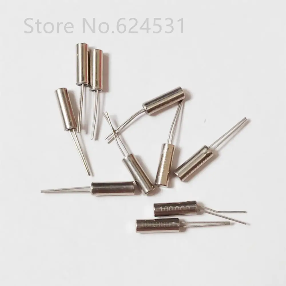 10pcs In-line passive crystal 100.000KHZ 2*6 100KHZ JU206 2P Cylindrical tuning fork resonator