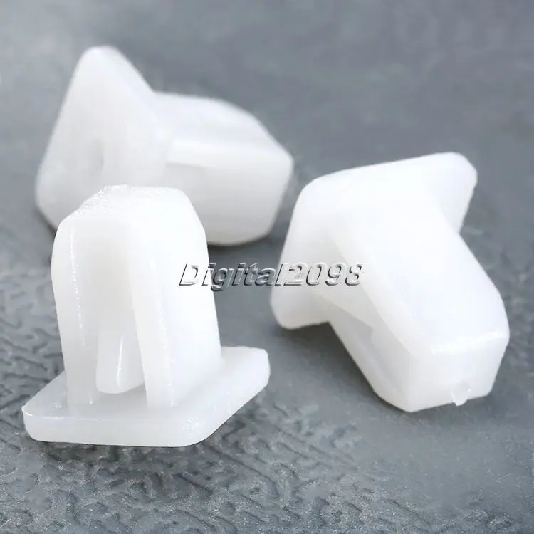 50Pcs White Square Auto Fasteners Auto Bumper Fastener Rivet Retainer Clips Push Engine Cover Fender Car Door Trim Panel Clip