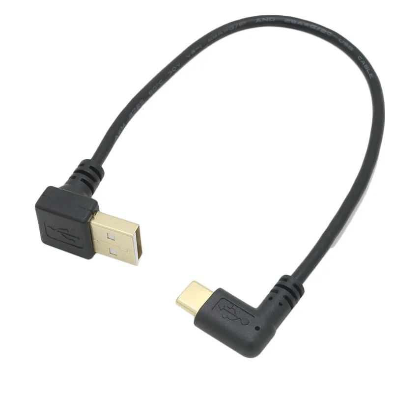 USB 2.0 A męski 90 stopni w górę w dół lewy prostopadły łokieć na USB 3.1 typ C łokieć męski konwerter kabel do ładowania i synchronizacji danych