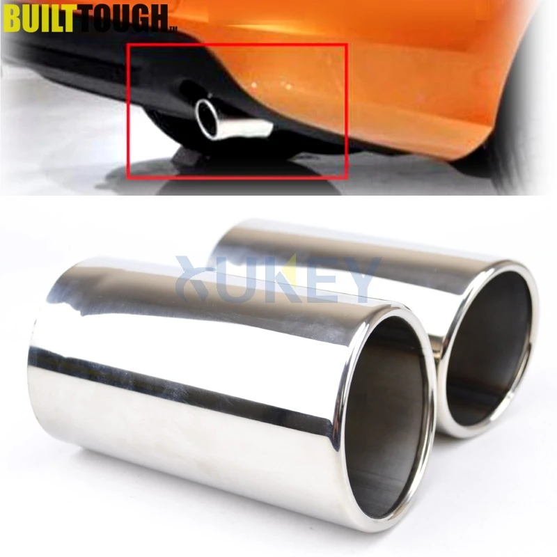 2pc Exhaust Tip Fit For Volvo Xc60 2.0t 2009 2010 2011 2012 2013 Muffler Pipe Tail Pipe Finisher End Chrome Trim Stainless Steel