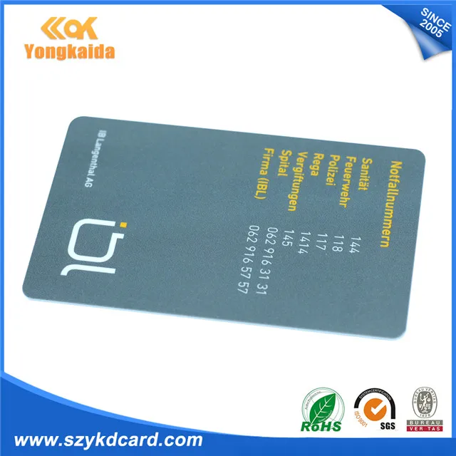 Yongkaida thin Access card printed RFID 125KHz T5577 access control hotel key card