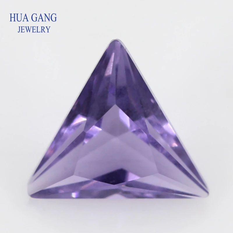 

Glass Beads Purple Triangle Shape Loose Synthetic Gems For Jewelry Size 3x3~8x8mm