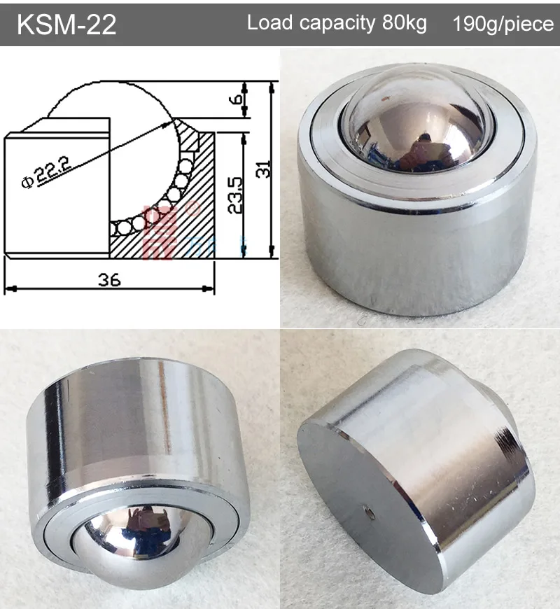 Factory outlets KSM-22/25/30/38 Heavy universal Ball bearing casters/wheel,Transport sphere,Transmission systefurniture wheel