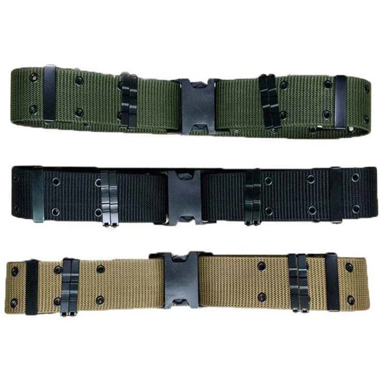 Tactical Thick Double Row Hole Military Belt Hunting Airsoft Sport Outdoor Equipment Military Fans Waistband