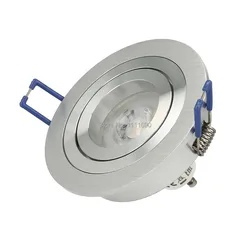 Foco de luz led empotrable de techo, redondo y de metal satinado, reflector, producto de iluminación, regulable, GU10, MR16