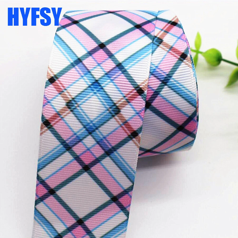 10 Yards 25MM 38MM Plaid Ribbon DIY Headwear Handmade Bows Materials Grosgrain Ribbons Belt Crafts Accessories Gift packaging