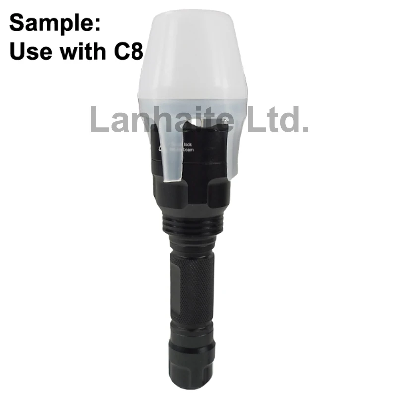 Beam Light Flashlight Diffuser for 22mm - 50mm LED Flashlights ( 1 pc )