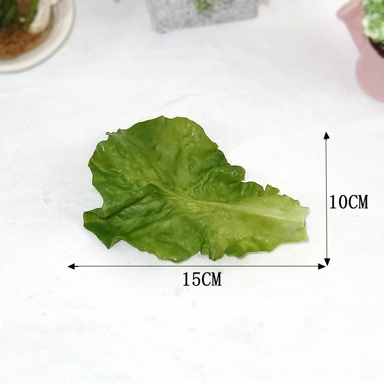 10pcs/lot Simulation Green Lettuce Leaves PVC Material Fake Vegetable Model Kids Pretend Play Kitchen s Artificial Foods