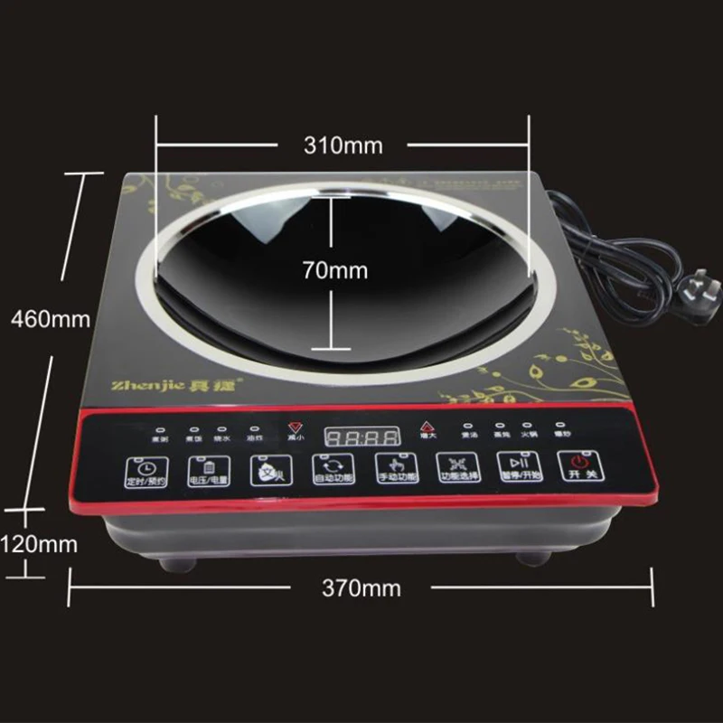 High Power 3000W Induction Cooker Concave Household Explosion Induction Cooker Smokeless Touch Kitchen Cookware