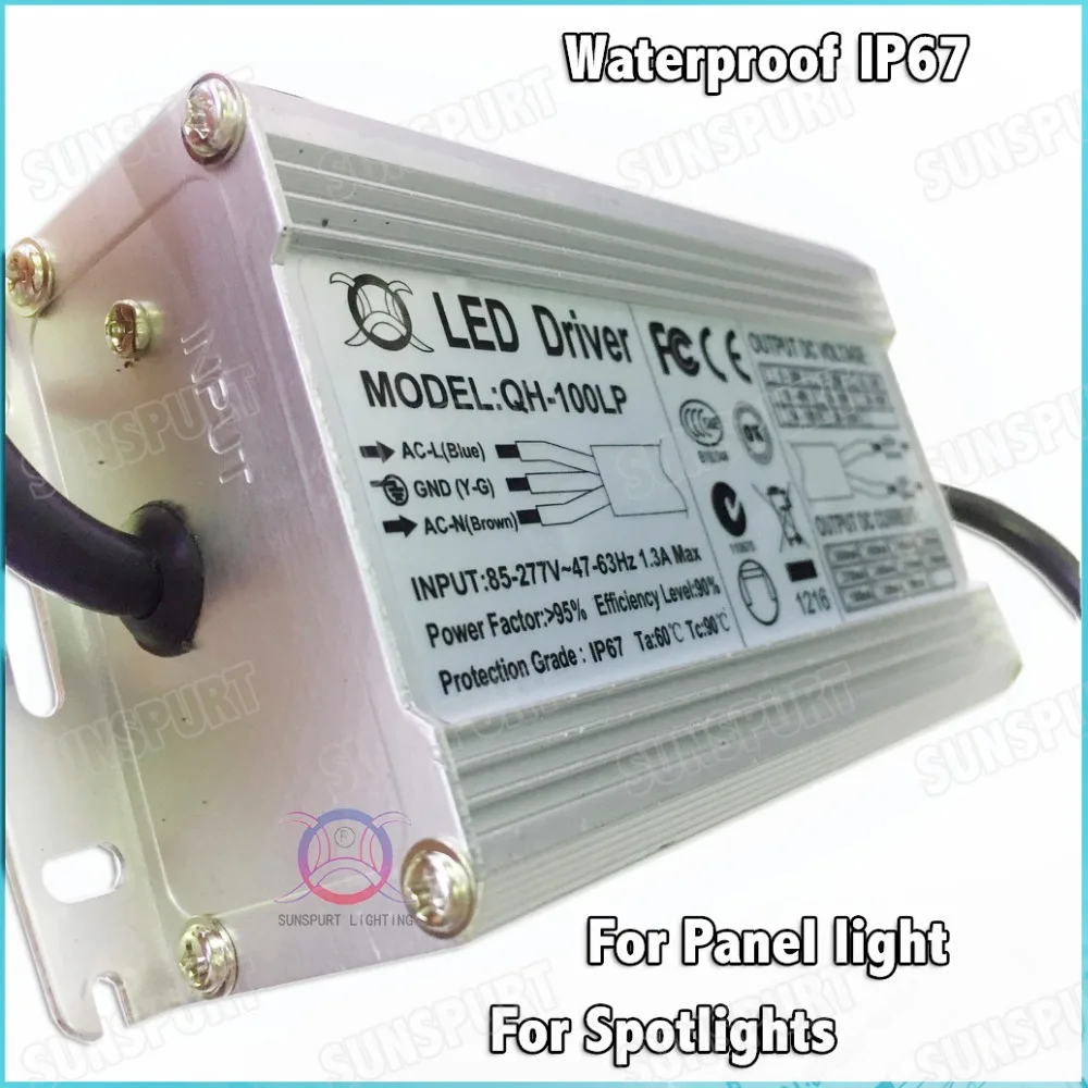 2 Pcs High PFC IP67 100W AC85-277V LED Driver 6-12Cx8B 2400mA DC18-40V Constant Current LED Power For Spotlights Free Shipping