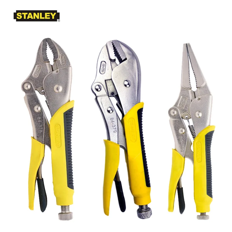 

Stanley Pro extra hard 10-inch arc curved jaw 10 inch straight jaw 9" long nose jaw locking pliers clamping plier Cr.Mo steel