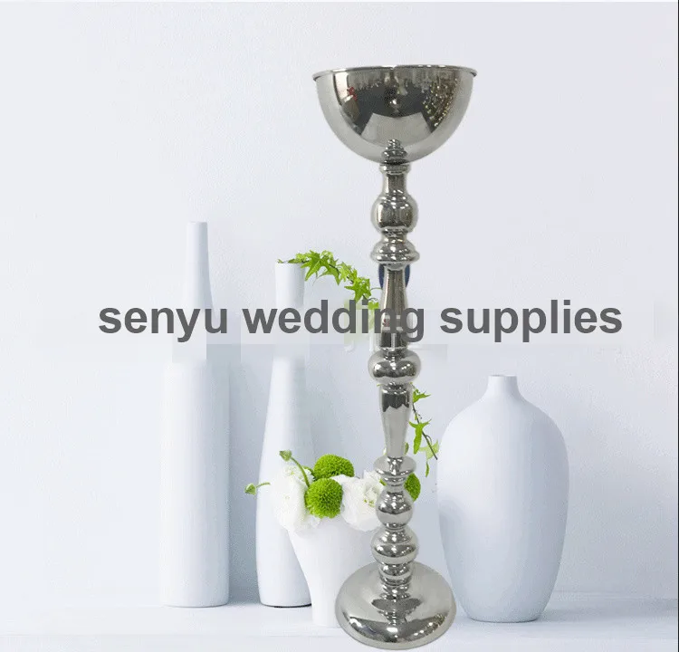 

Tall gold /sliver metal trumpet flower vase for wedding centerpiece decorating senyu0357