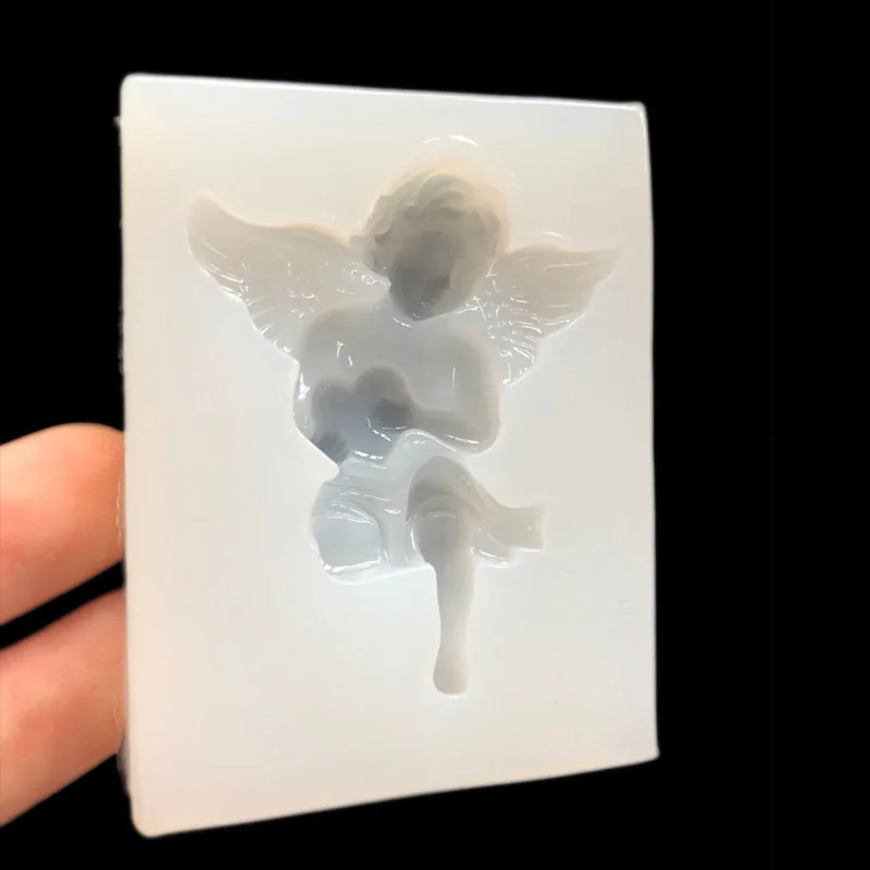 Mirror - free polishing uv crystal drop mold wings love angel baby DIY mobile phone shell accessories