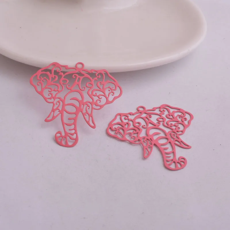 30 Stück AB3826 Hyperbolischer Stil Filigrane Elefantenkopf-Anhänger aus Messing Bisuteria Anhänger-Verbinder DIY Ohrring-Zubehör – Detail 5